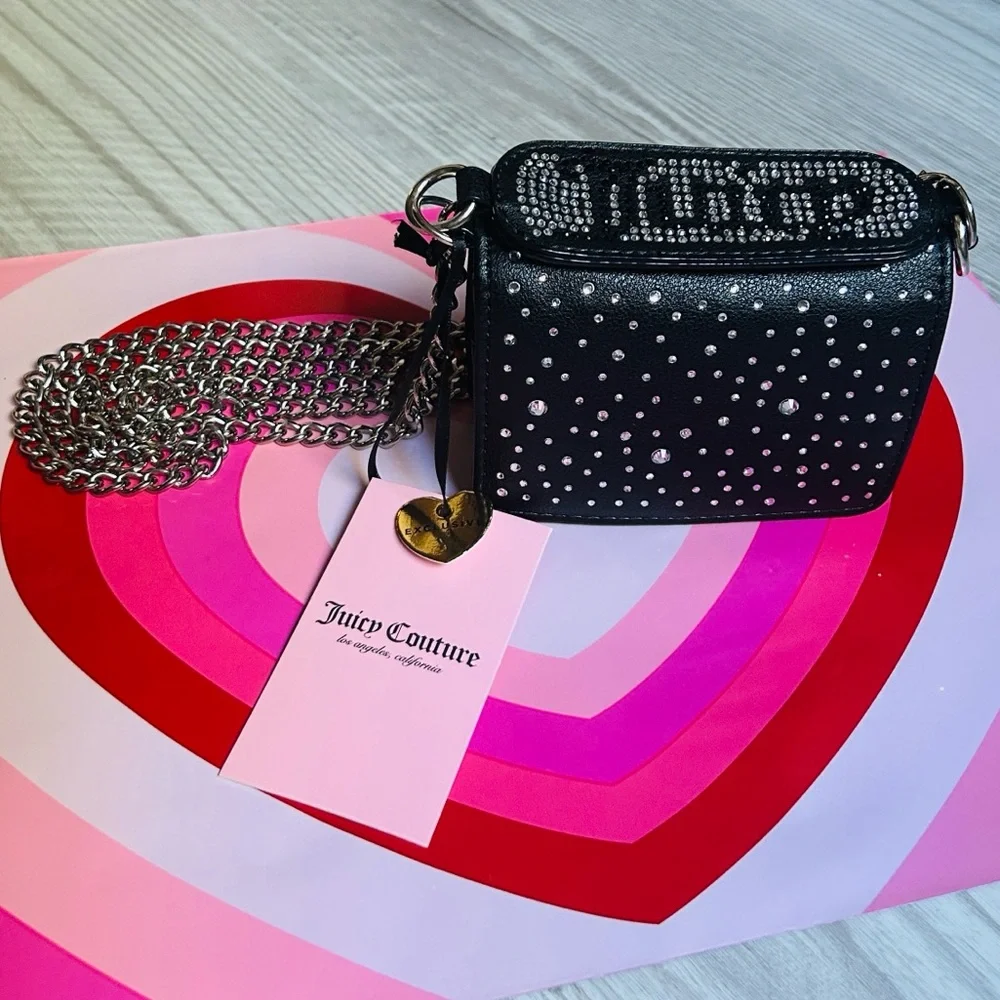 ✨ All That Glitters Mini Handbag On Chain Black Juicy Couture NWT